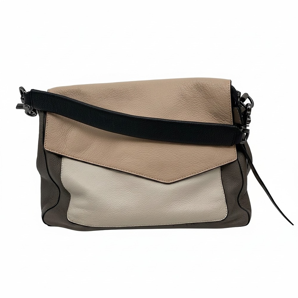 Botkier Brown Leather Shoulder Bag | OS Regular Colorblock
